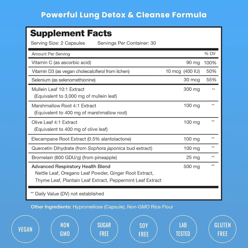 Mullein Leaf Extract - Lung Cl - Herbal Supplement ulasan dan harga